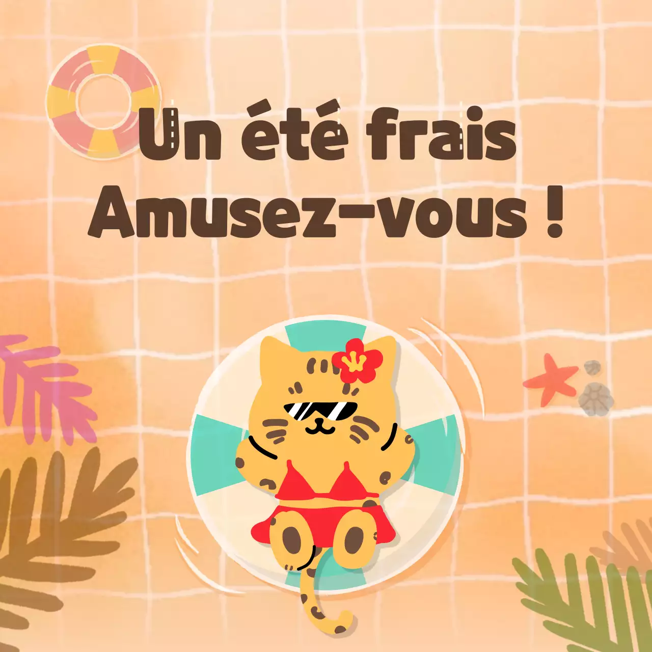 Test psychologique de type vacances avec un joli concept de piscine bleue