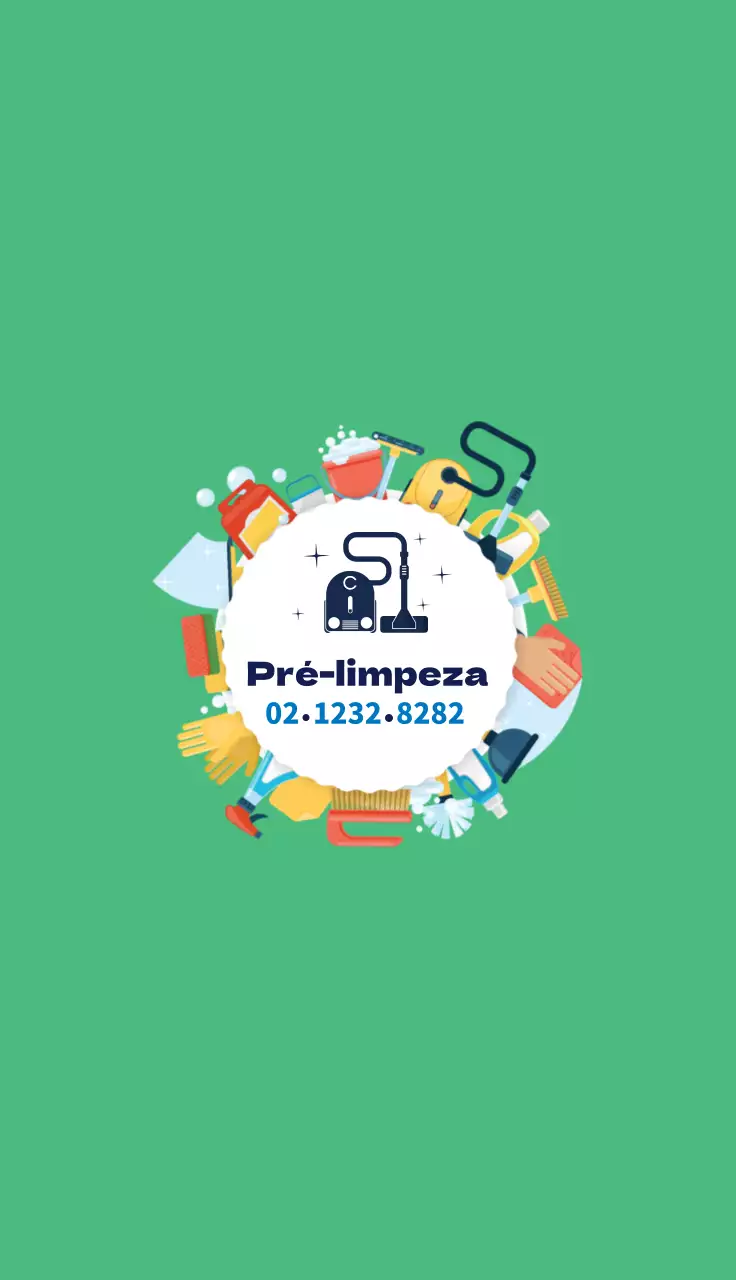 Ilustração verde serviço de limpeza giro promoção de limpeza