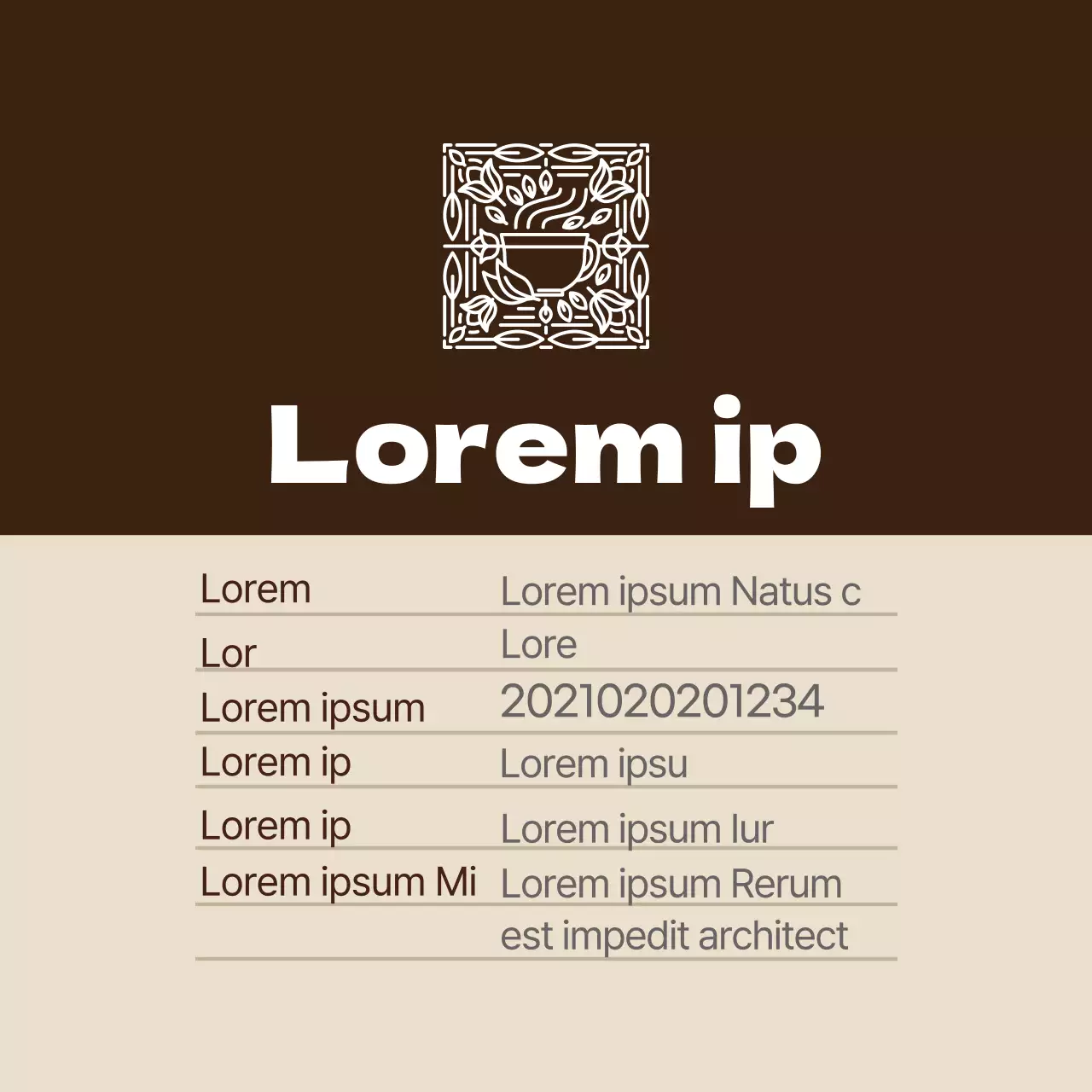 Logo marron clean food black tea powder detail label