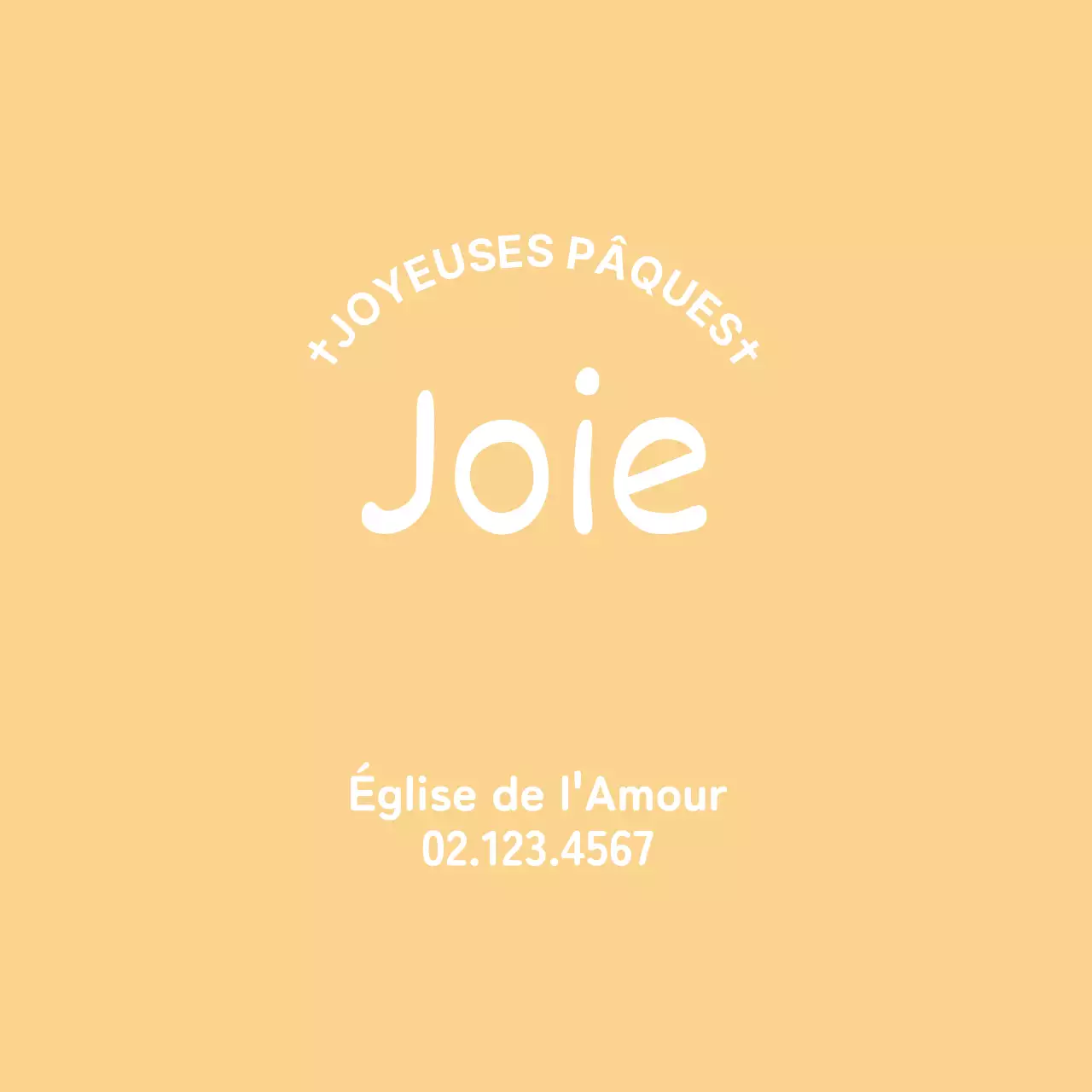 Mignonne étiquette d'église avec lettrage jaune