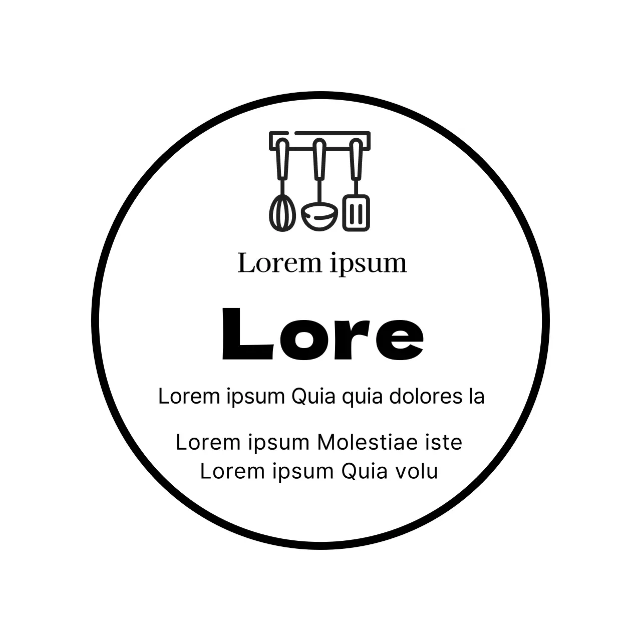 Illustration en blanc d'une étiquette simple de plat d'accompagnement de restaurant