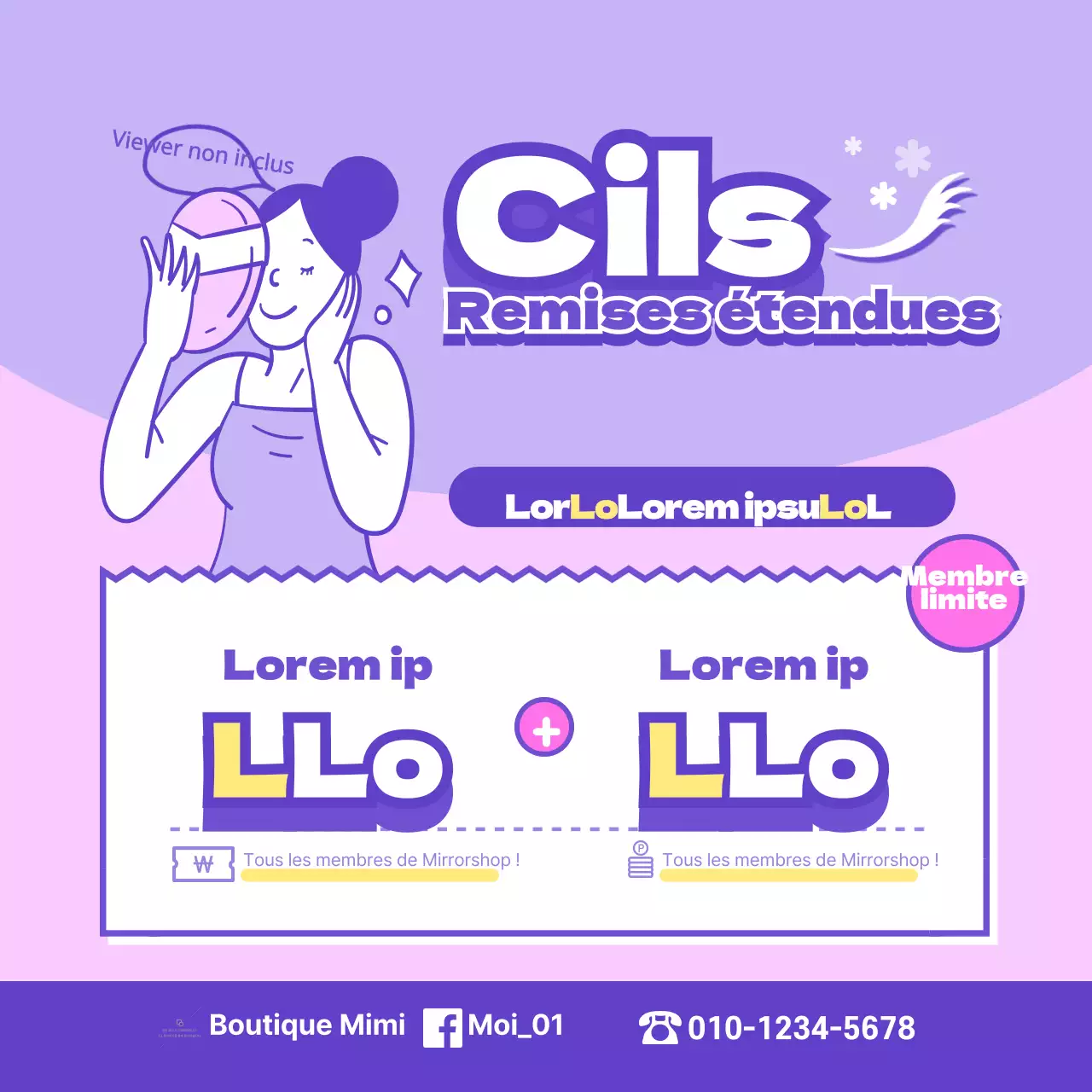 Vente d'extensions de cils