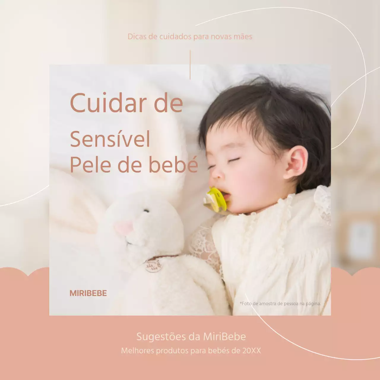 Como cuidar da pele sensível do bebé rosa e bege