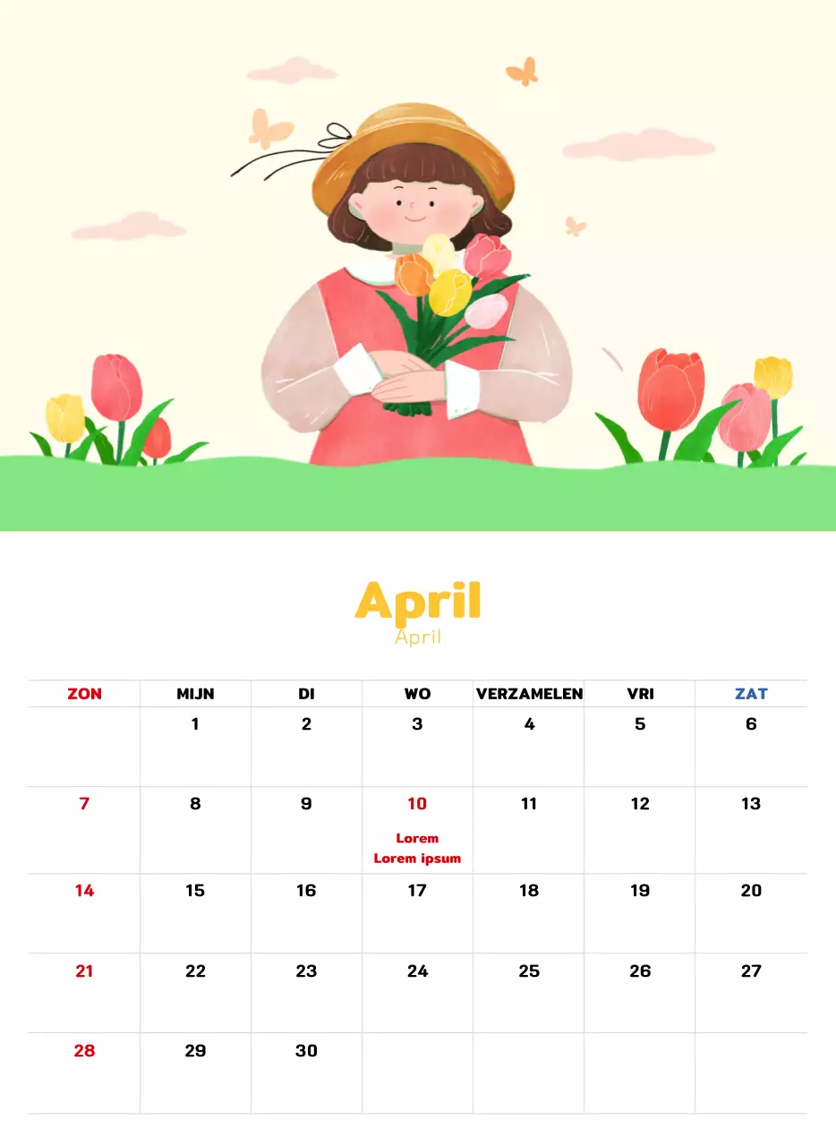 Een warme, geïllustreerde nieuwjaarskalender