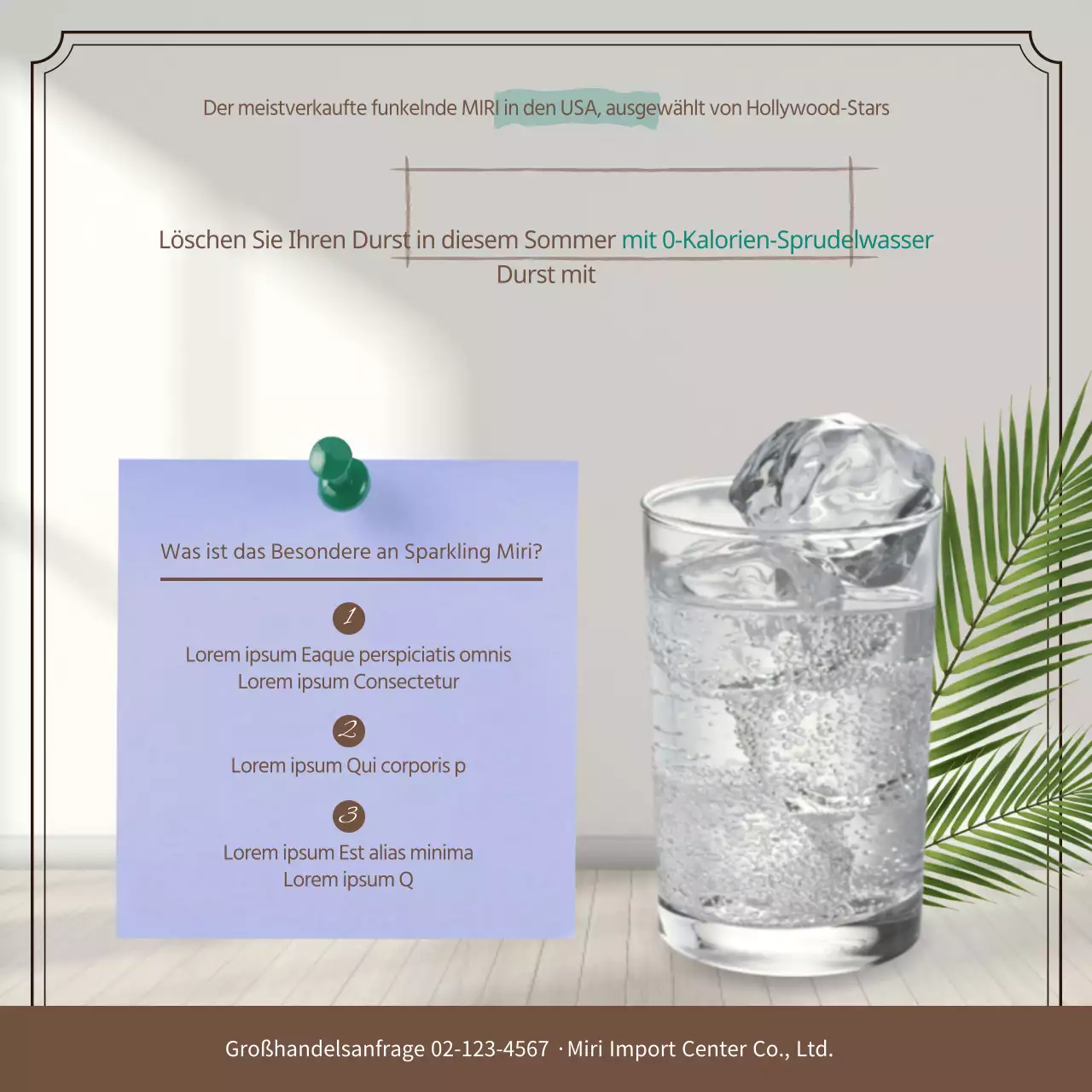 Wie man prickelndes Wasser mit einem beruhigenden türkisfarbenen Thema verwendet