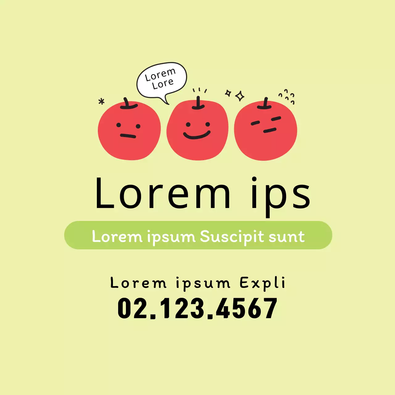 Grüne Illustration niedliche Apfelfarm