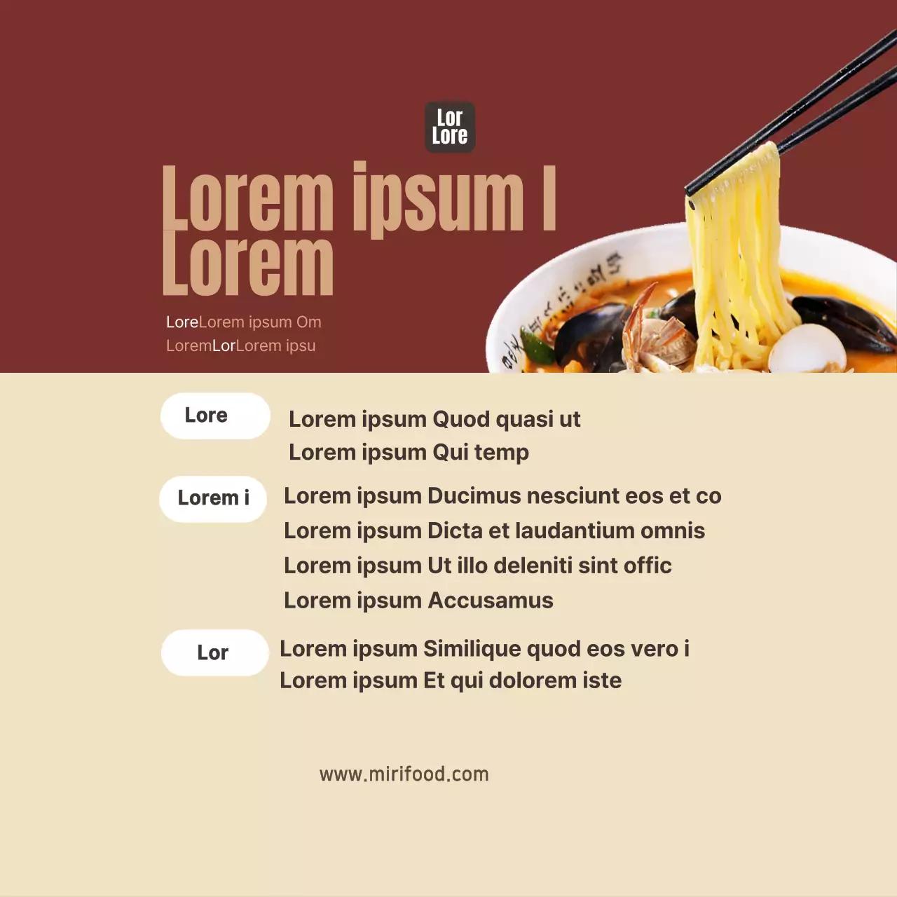 Autocollant pour kit repas Udon rouge