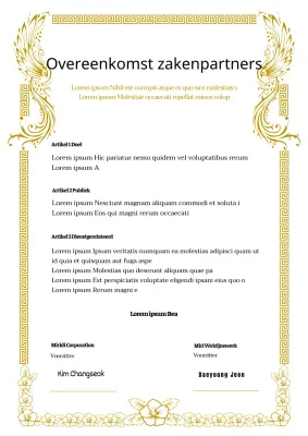 Een hoogwaardige samenwerkingsovereenkomst met een gouden feniks en een helse bloem