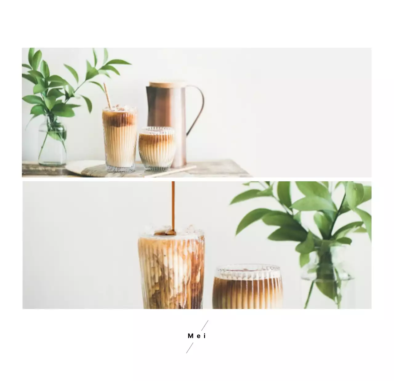 Witte eenvoudige koffie foto bureaukalender voor cafe