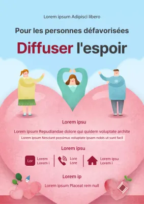 Panneau d'aide à l'angle mort avec un grand cœur, illustration mignonne du concept de bien-être