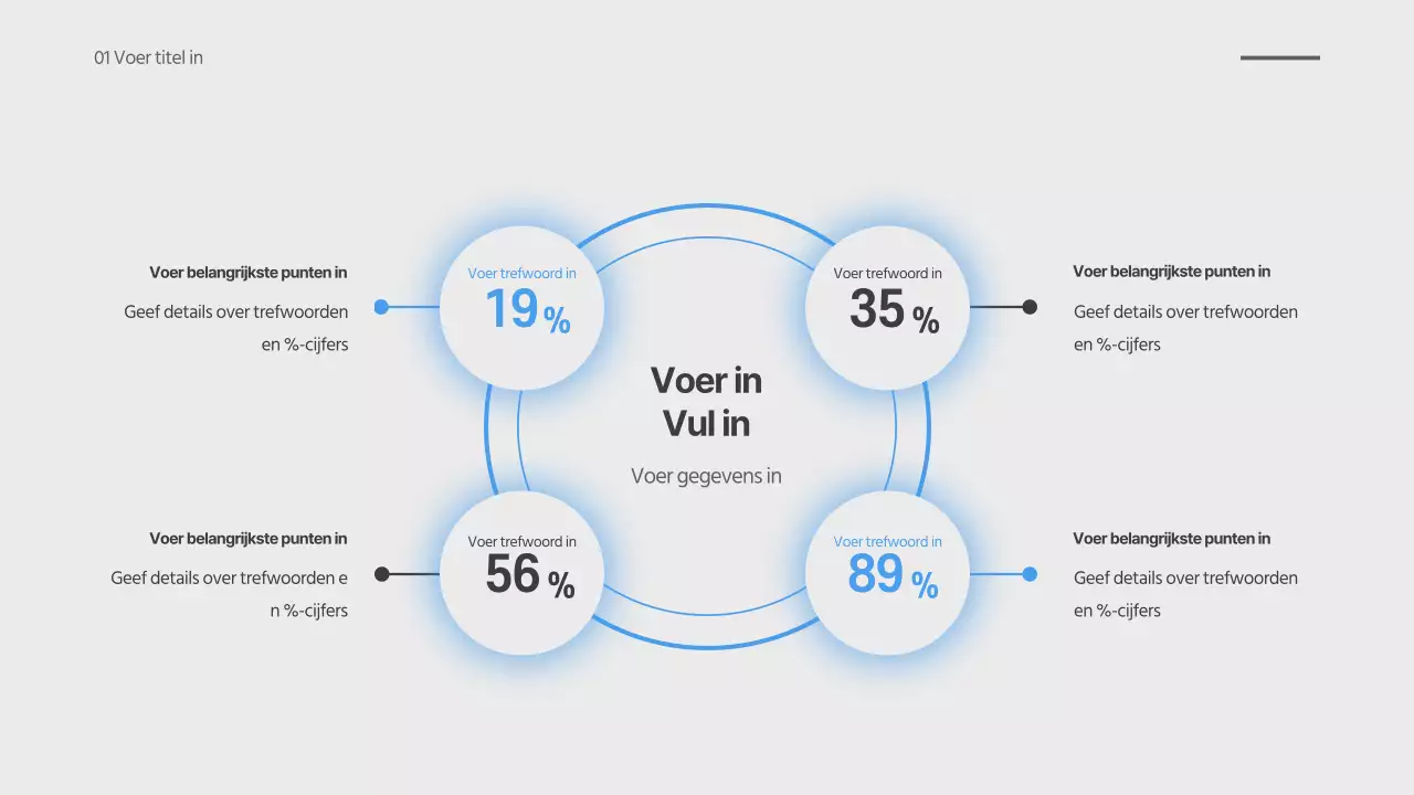 Eenvoudig conceptueel SWOT-grafiekontwerp in grijs en blauw