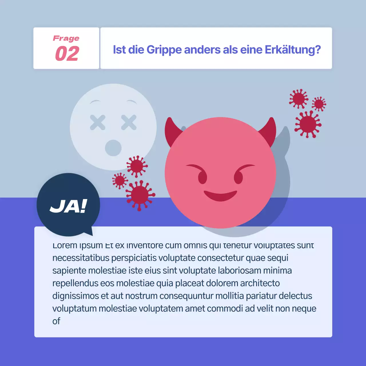 Blaue, freundliche und saubere Grippepräventionskampagne (CardNews)