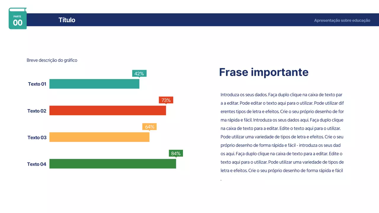 Infográfico de gráfico horizontal com as cores do arco-íris