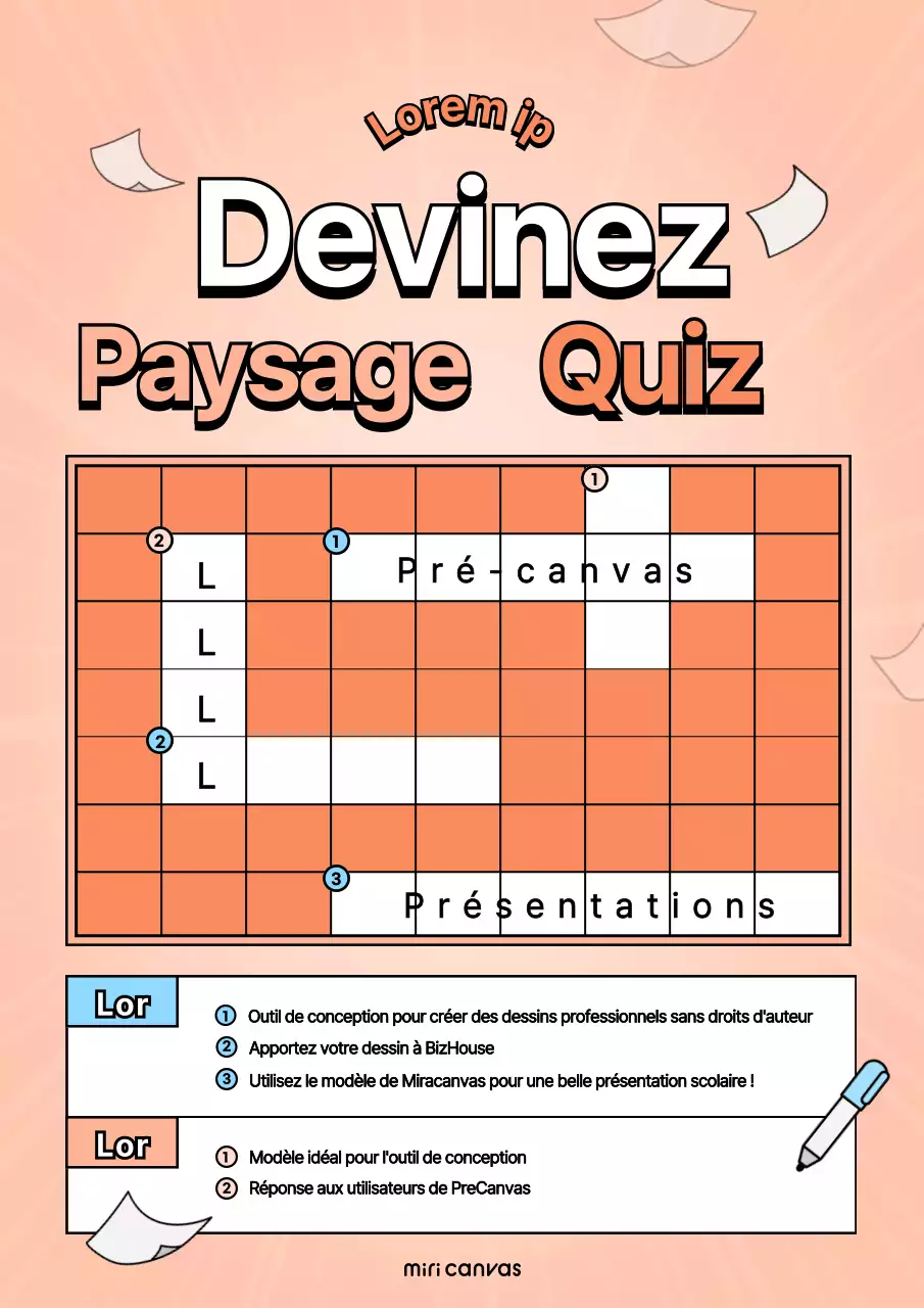 Un concept orange et mignon mots croisés