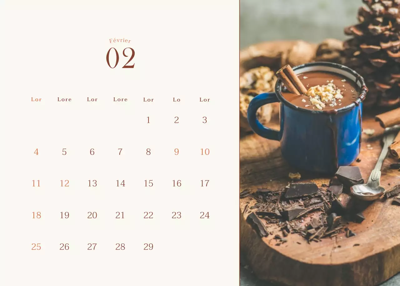 Mise en page de photos de cafés émotionnels en beige et marron