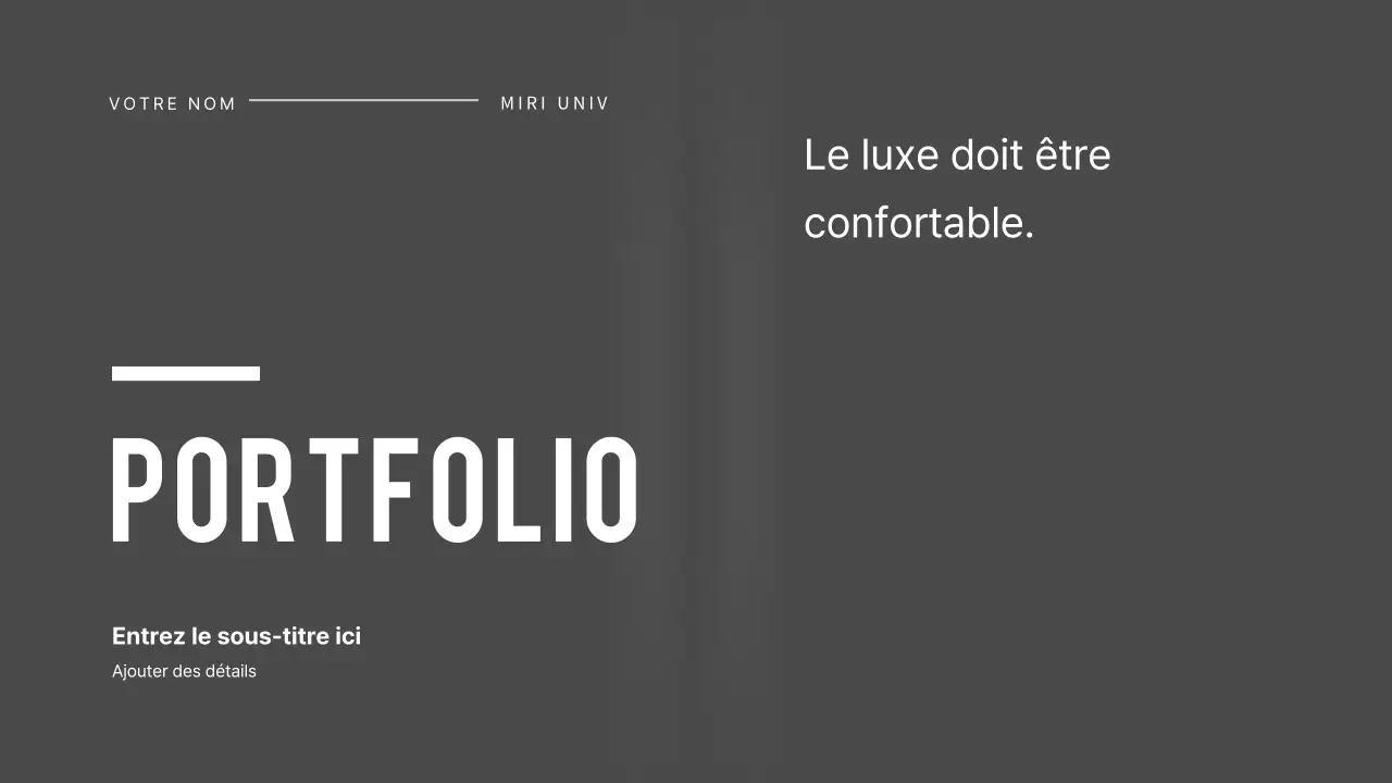 Présentation du portefeuille