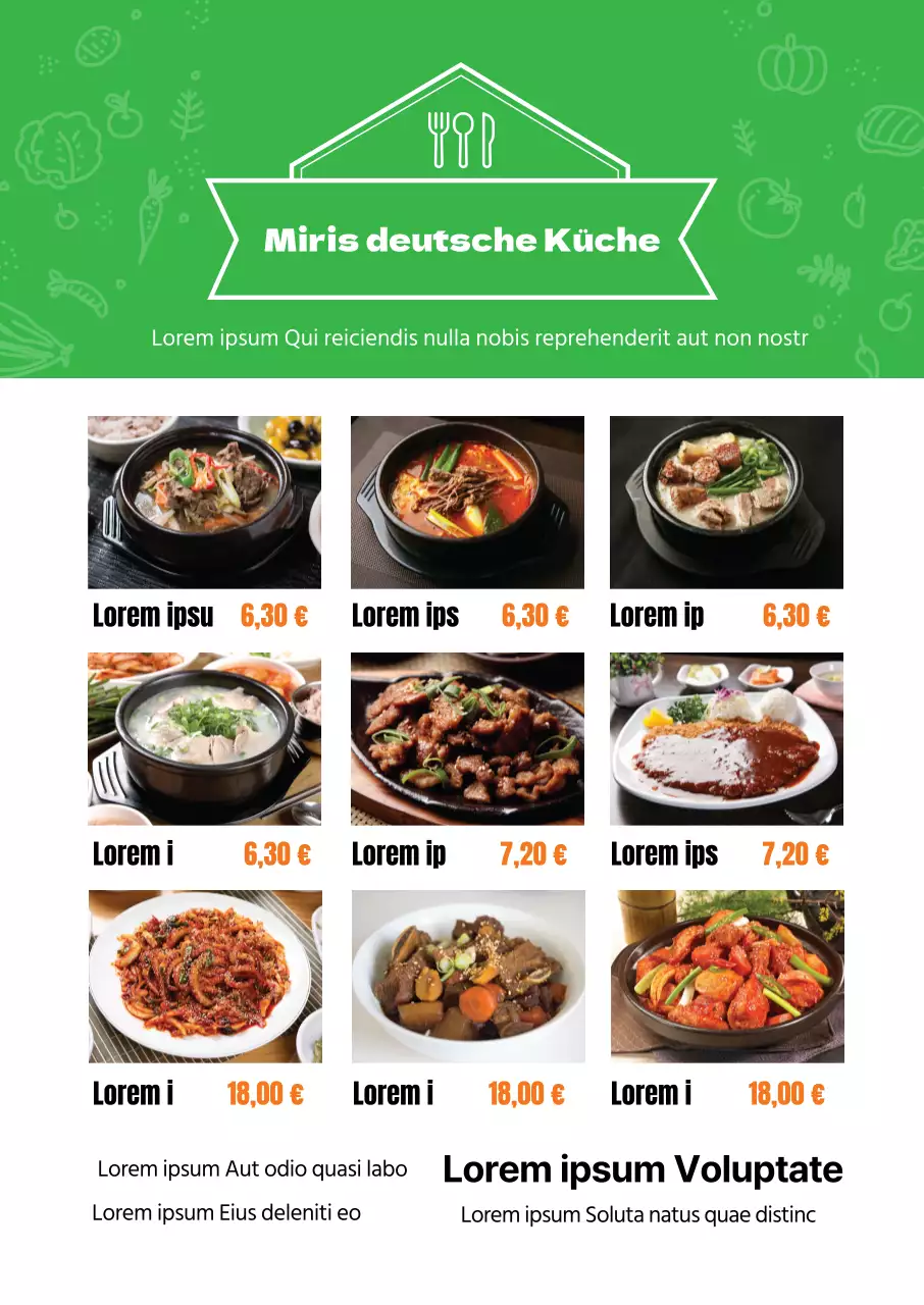 Übersichtliche Ramen-Speisekarte mit rotem Fotohintergrund