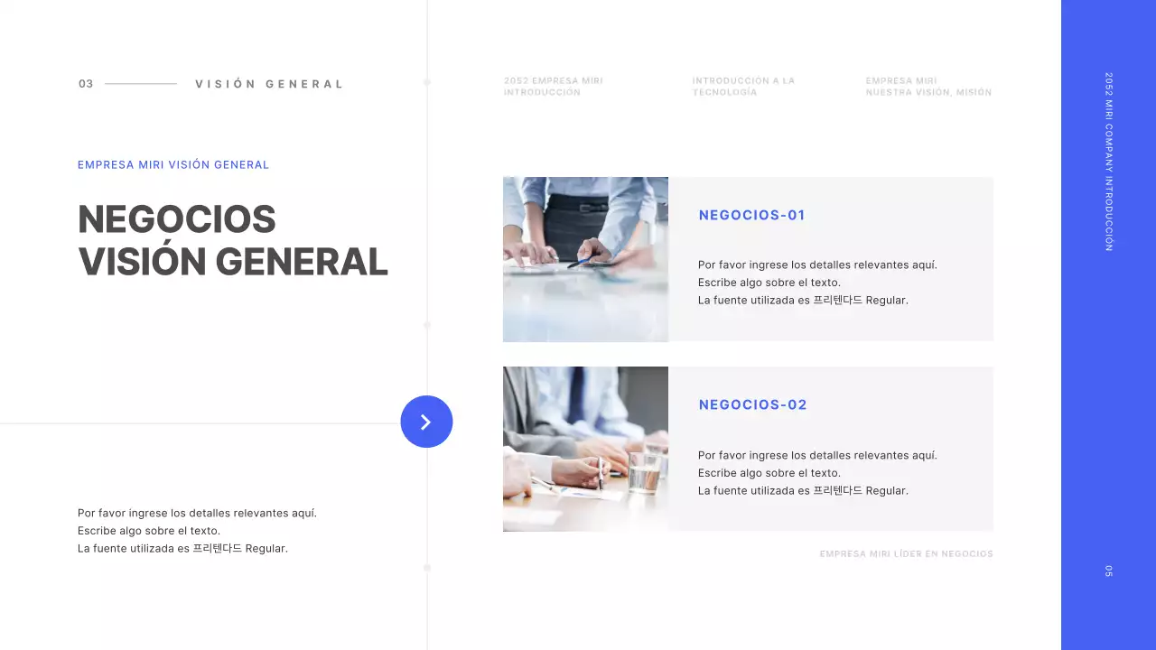 Concepto de línea básica en azul y blanco Perfil de la empresa