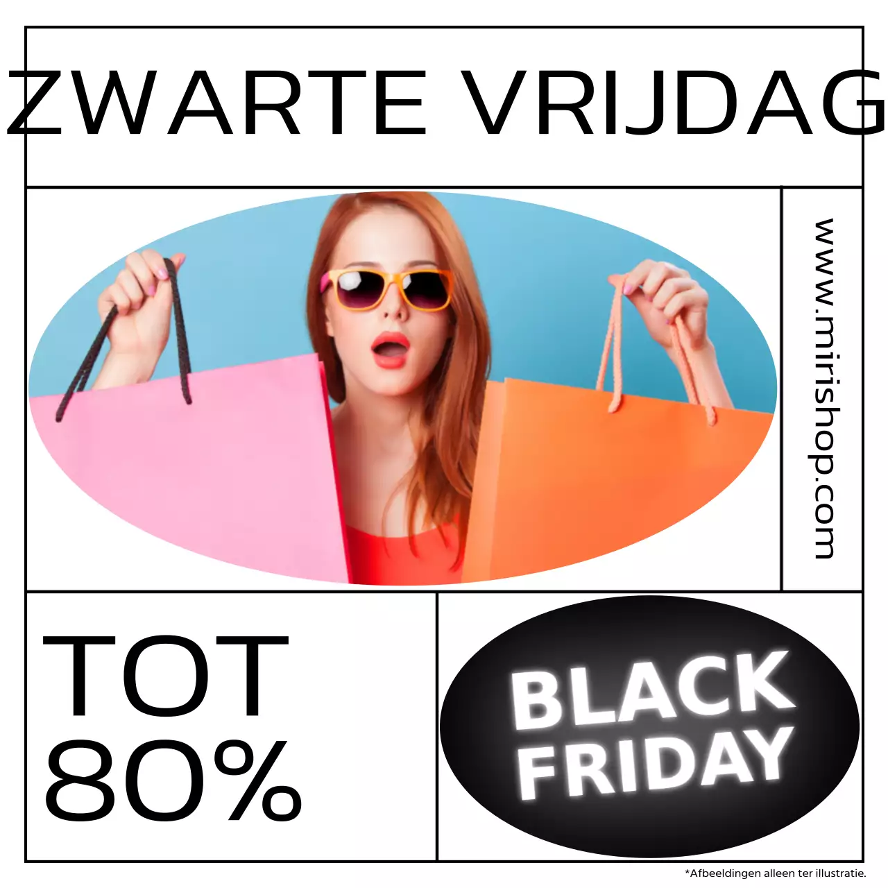 Black Friday met het Line Frame concept in zwart-wit tinten