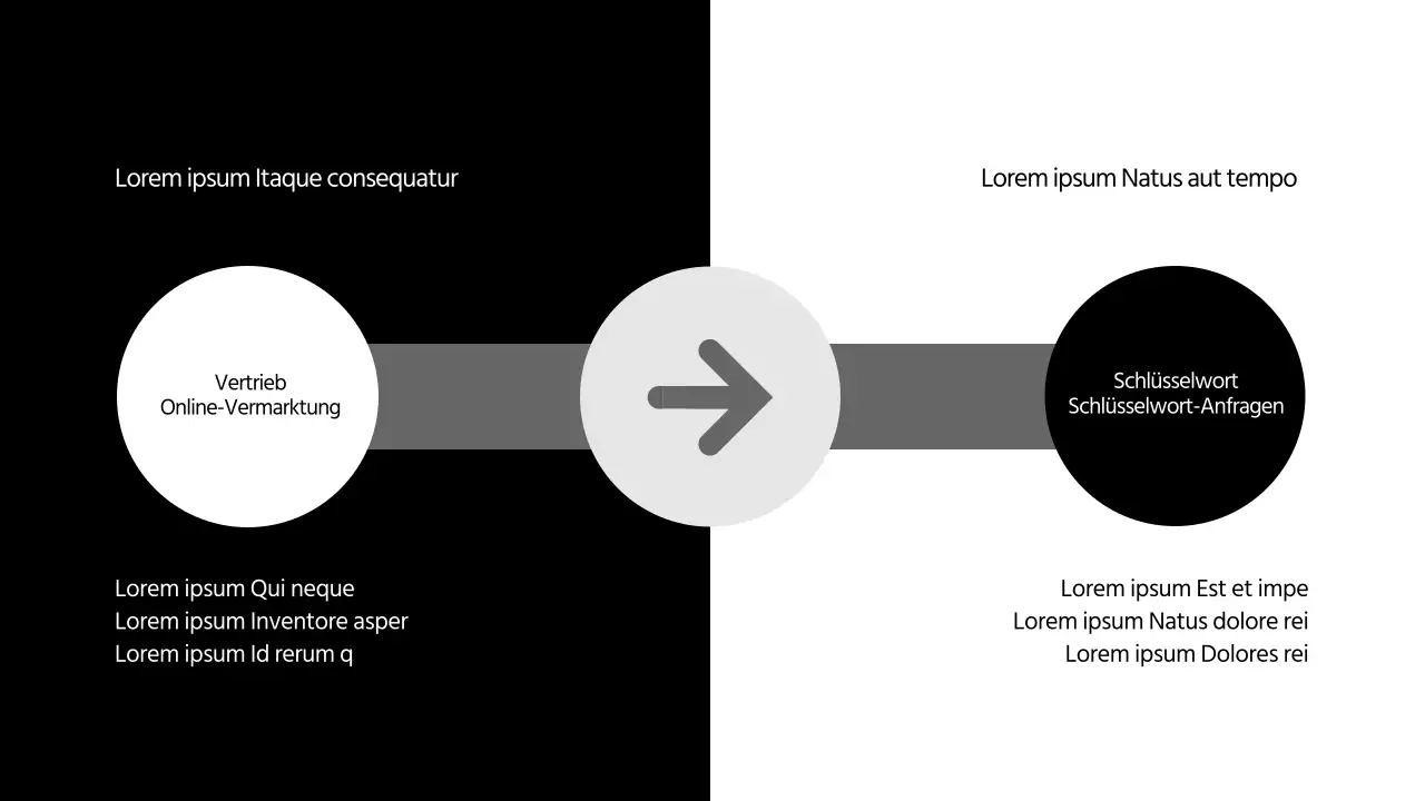 PROCESS Design-Infografik mit einem Schwarz-Weiß-Konzept