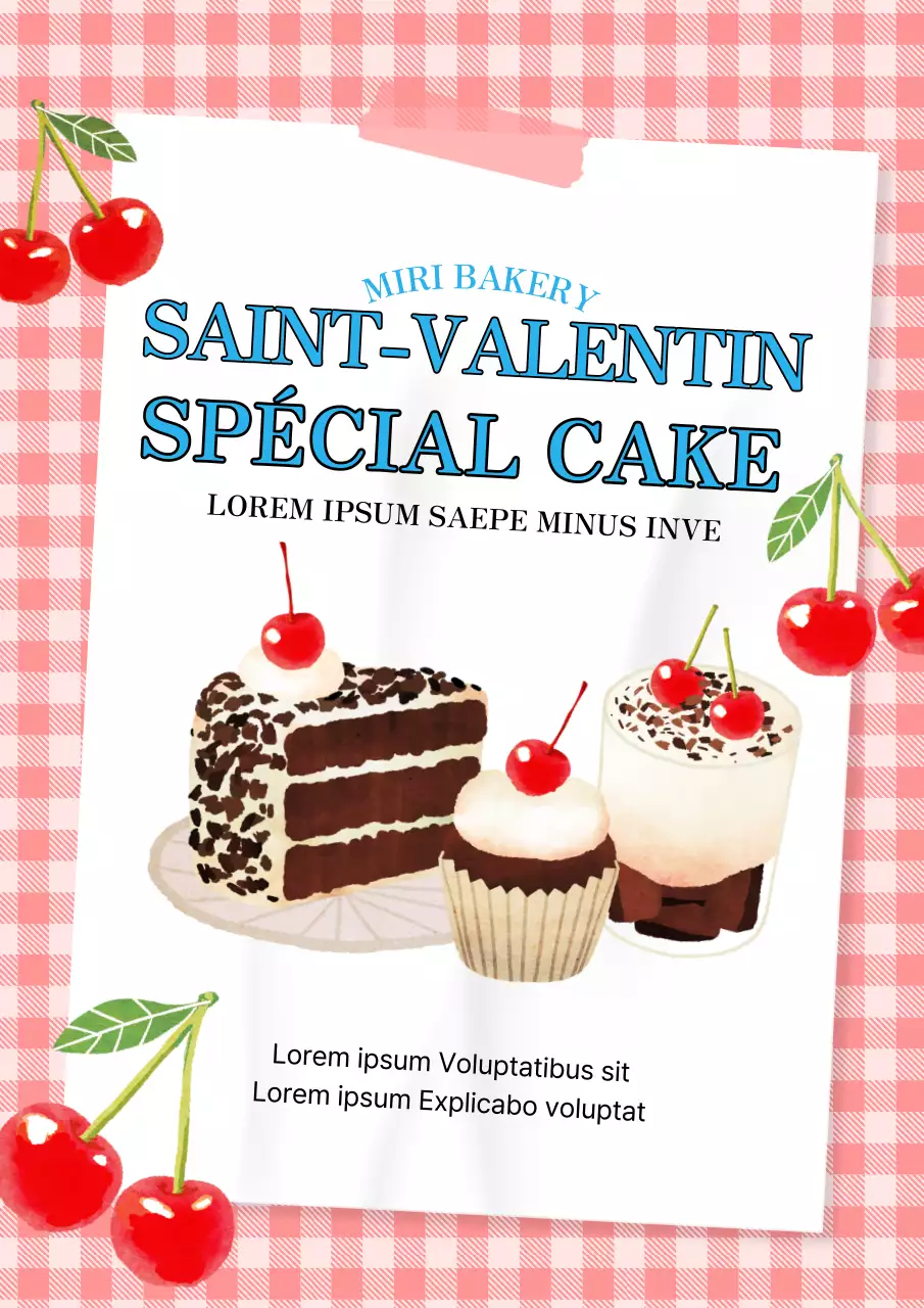 Promotion d'une pâtisserie à l'ambiance rouge et vintage