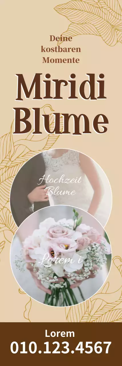 Vintage-Florist Hochzeit Förderung mit beige Fotografie Schwerpunkt