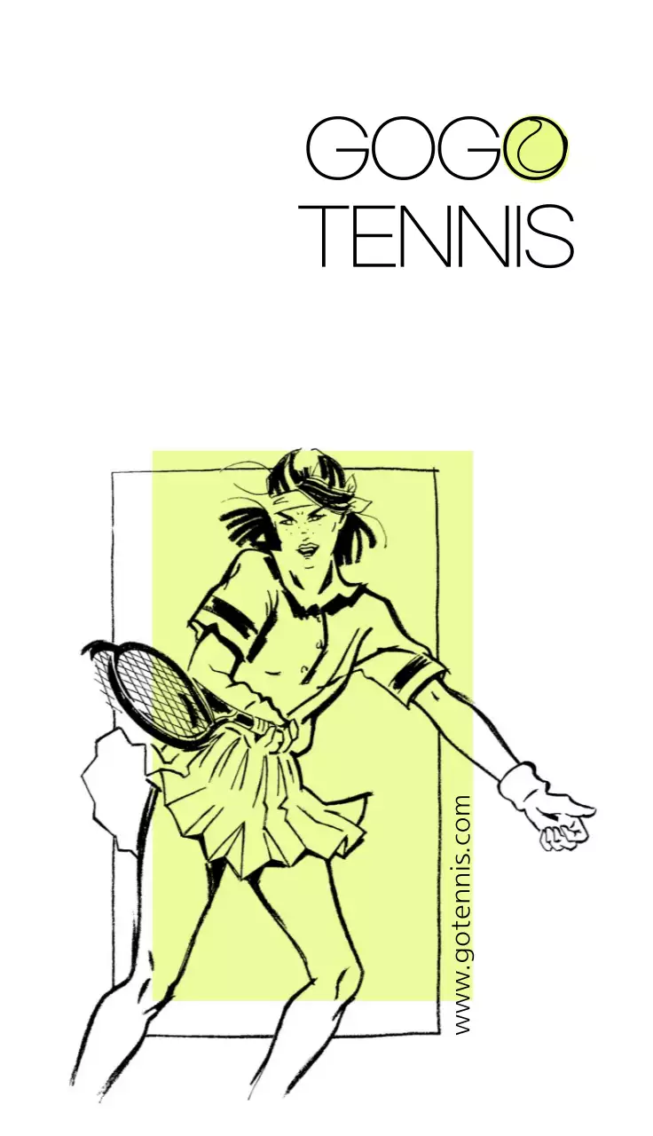 黄色 シンプル テニス 名刺