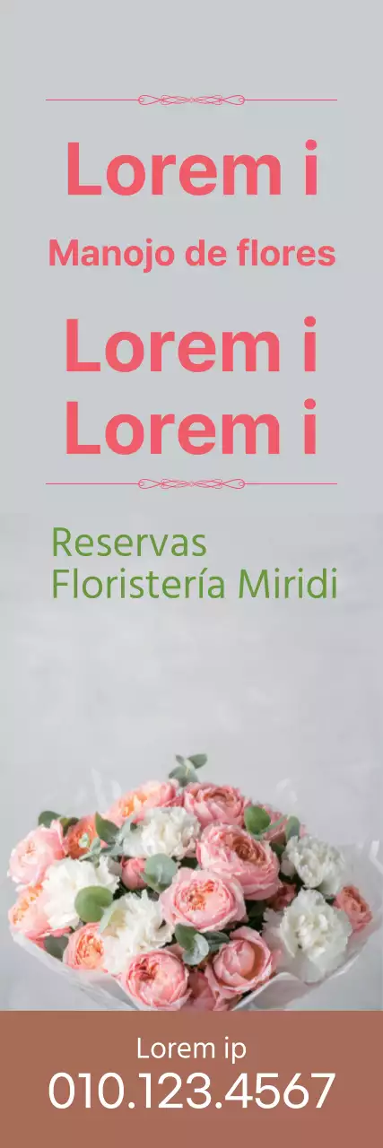 Foto resaltada con texto en rosa Promociona una floristería cuidada