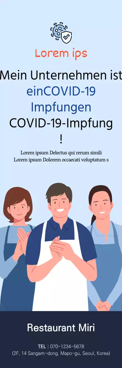 Coronavirus-Impfung x-Banner mit blauer Illustration