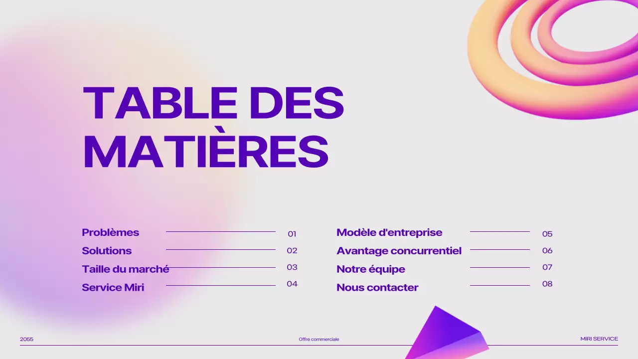 Jeu de pitchs d'images dégradées de formes 3D violettes