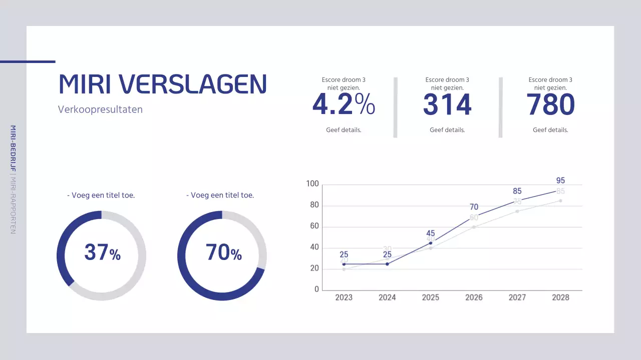 Een eenvoudig bedrijfsprofiel in marineblauw en grijs