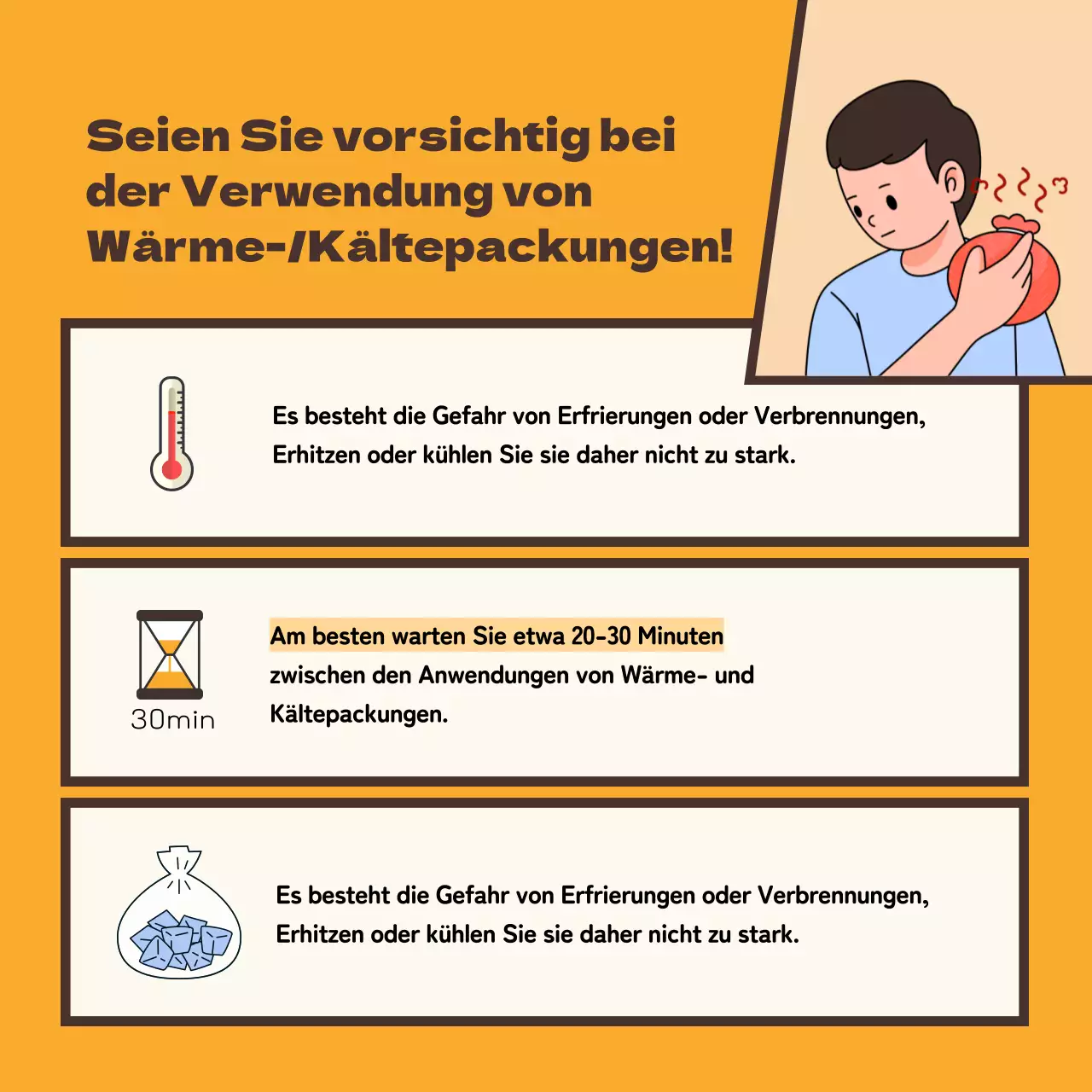 Kontextualisierte Umschläge mit einem gelben und braunen Cartoon-Konzept