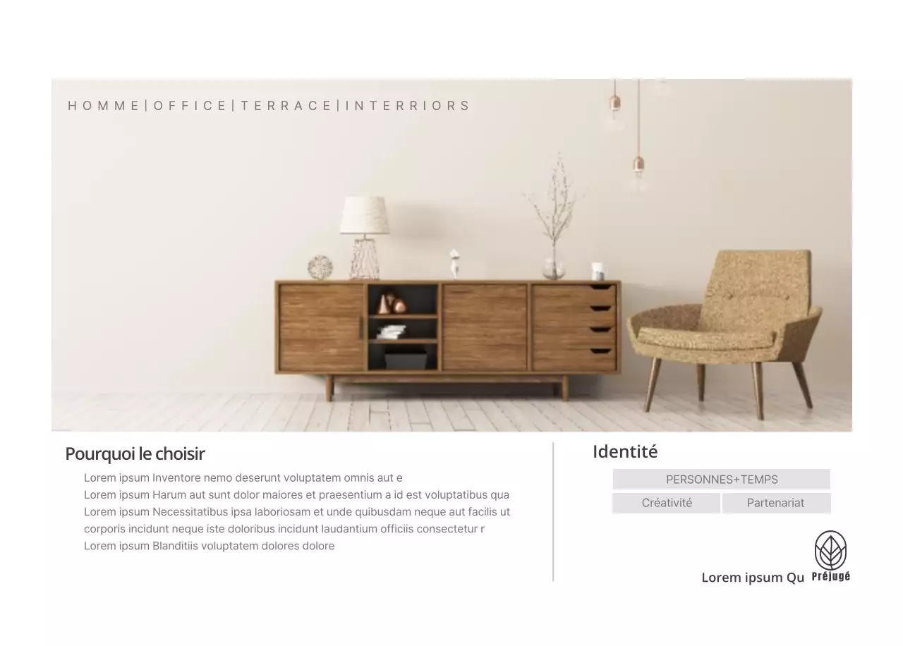 Meubles simples et naturels dans des tons beiges et neutres