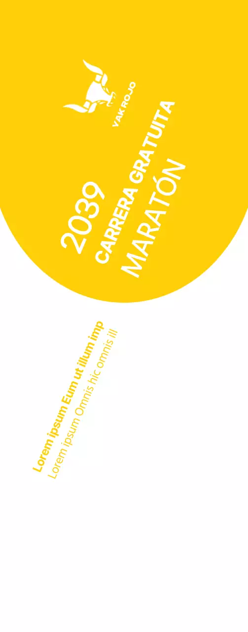 Estilo sencillo en amarillo y blanco para información y promoción de maratones