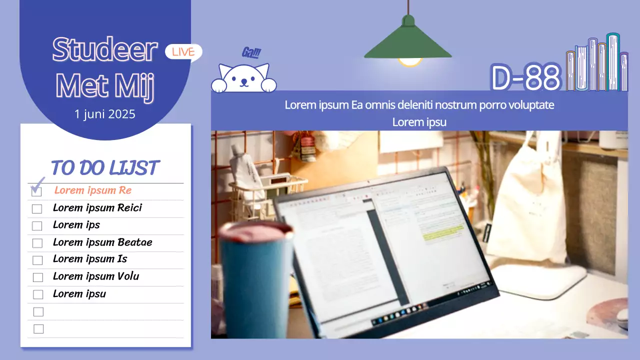Studeer met mij in paarse pastels