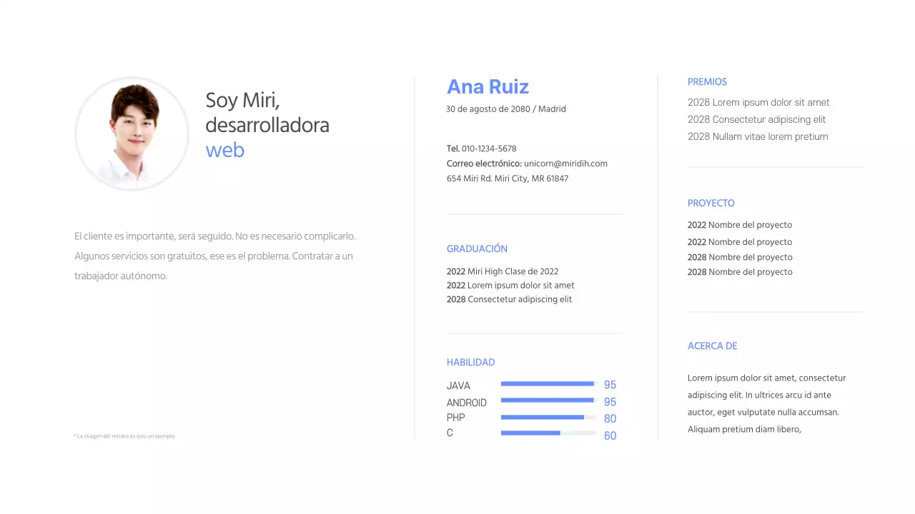 Cartera de promotores en azul