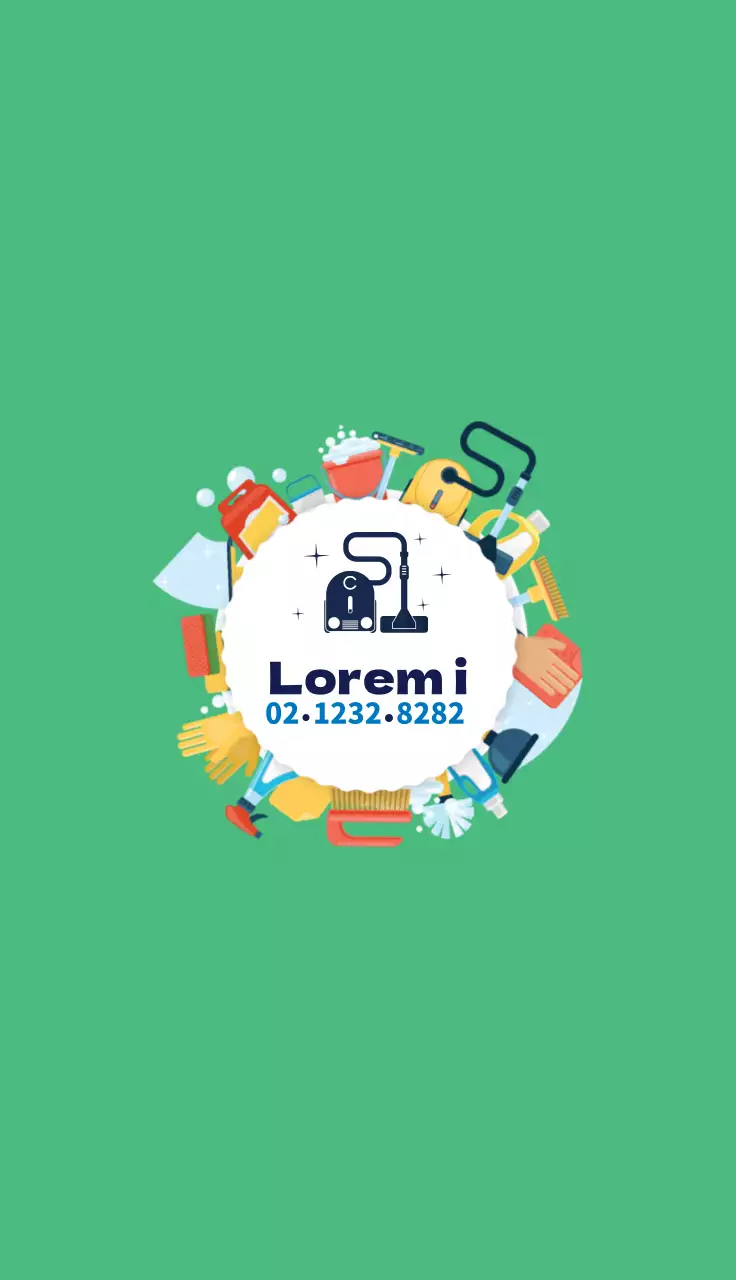 Ilustración verde lindo servicio de limpieza promoción de la limpieza