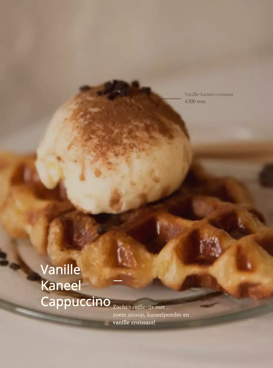 Een eenvoudig wit en bruin cafémenu promoten