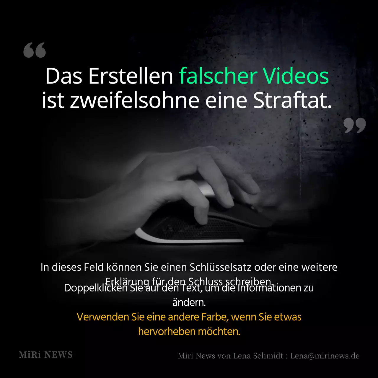 Deepfake-Kriminalität in schwarz-weiß CardNews