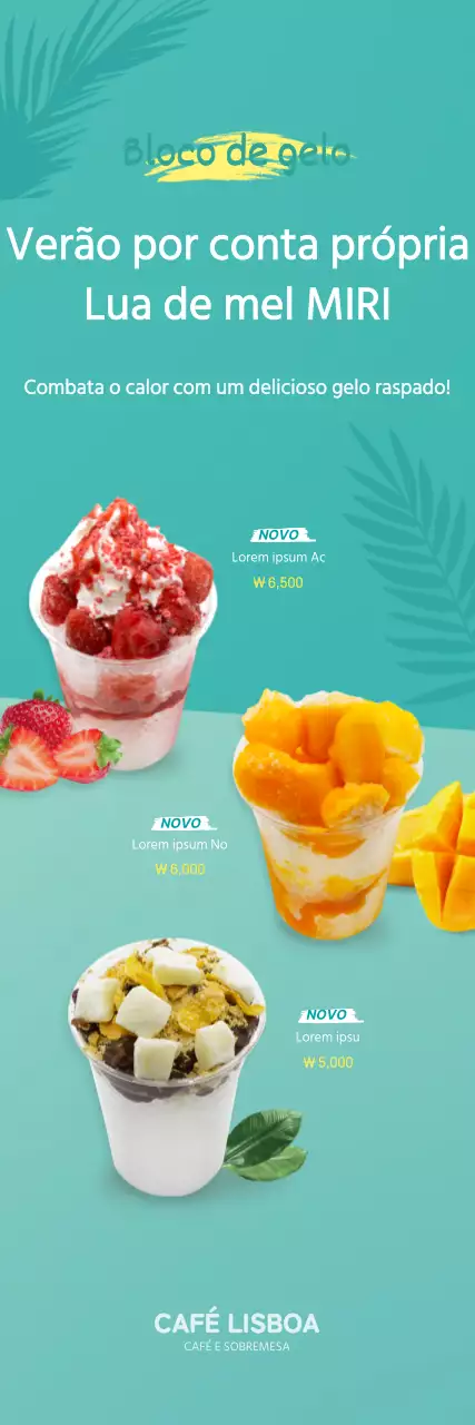 Faixa de gelo raspado de verão com menta