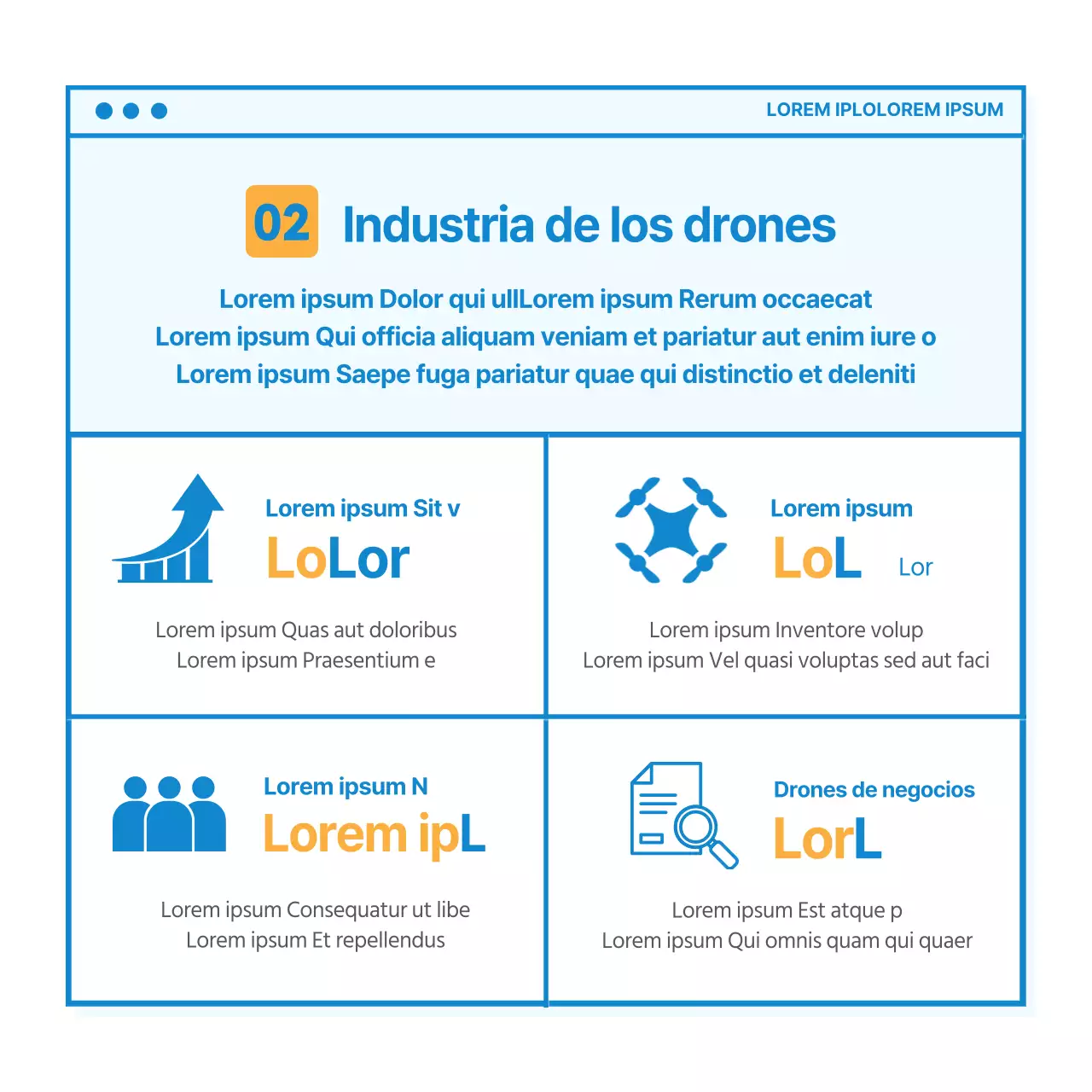 World of Drones CardNews Diseño en azul y blanco