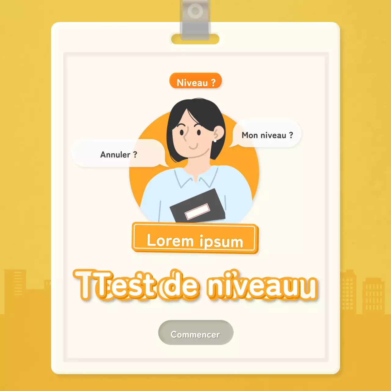 Liste de contrôle pour les travailleurs avec carte d'employé orange