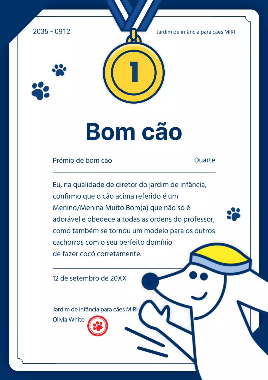 Ilustração simples a azul Formato de documento de prémio exemplar de divulgação
