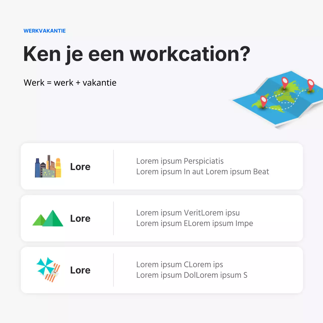Schoon blauw werkplekdebat cardnews design
