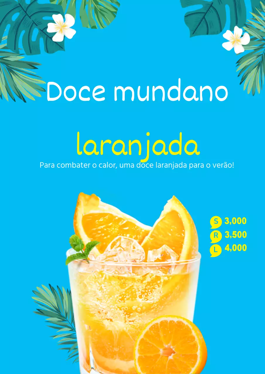 Promova o seu menu de bebidas sazonais Orangeade