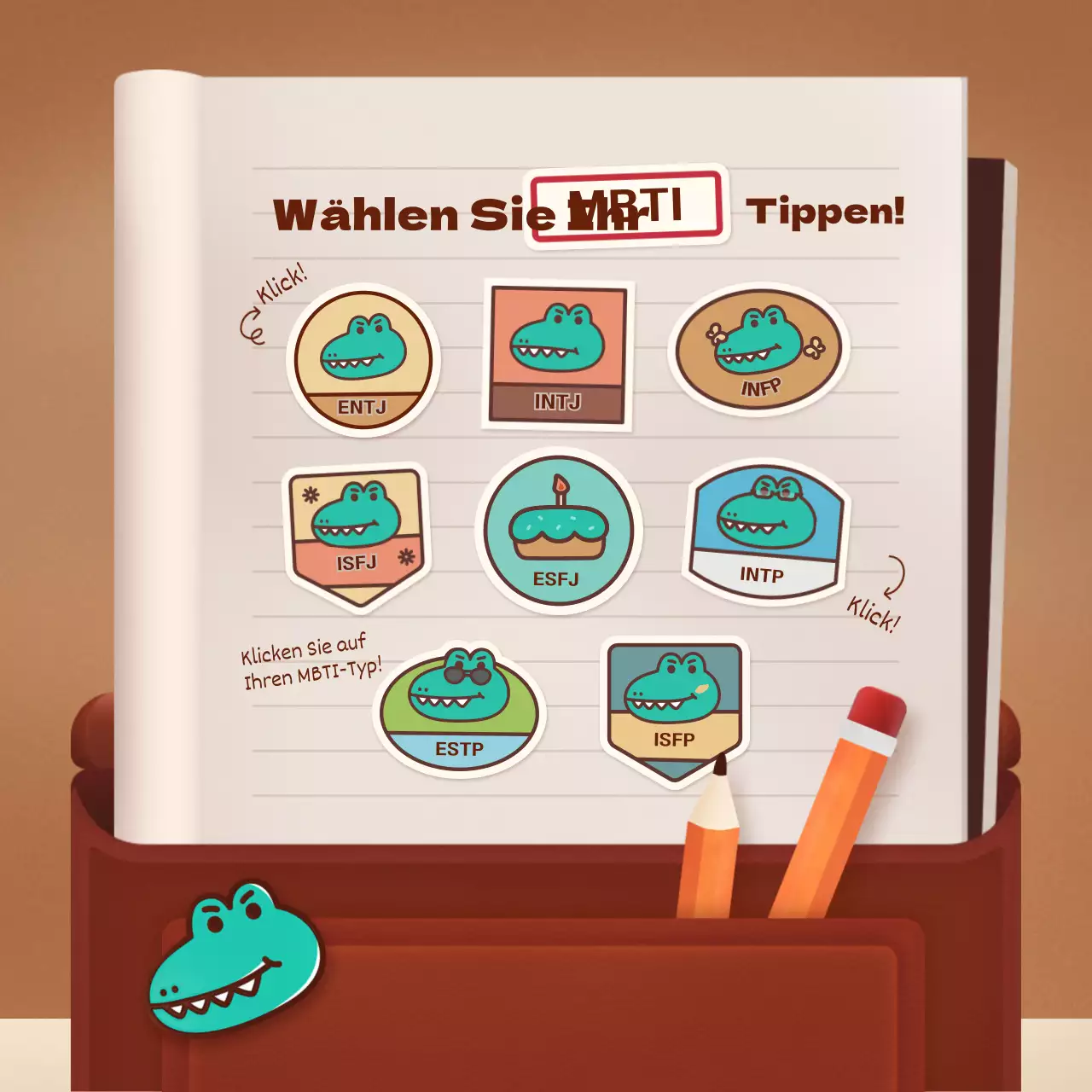 Testen von braunen und grünen Retro-Schulranzen-Konzeptmodellen