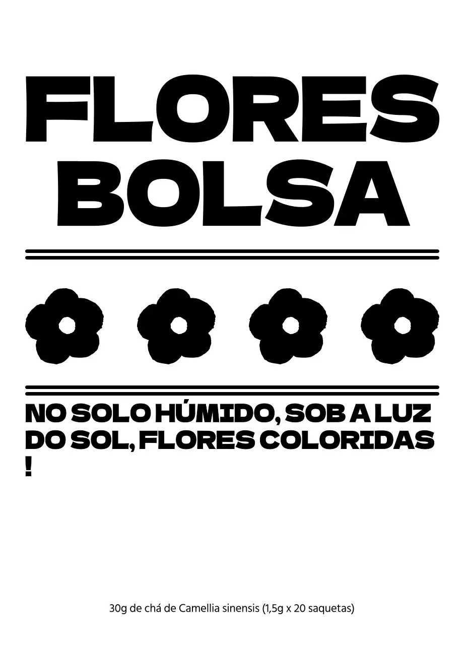 Saquetas de chá de flores com ilustrações florais