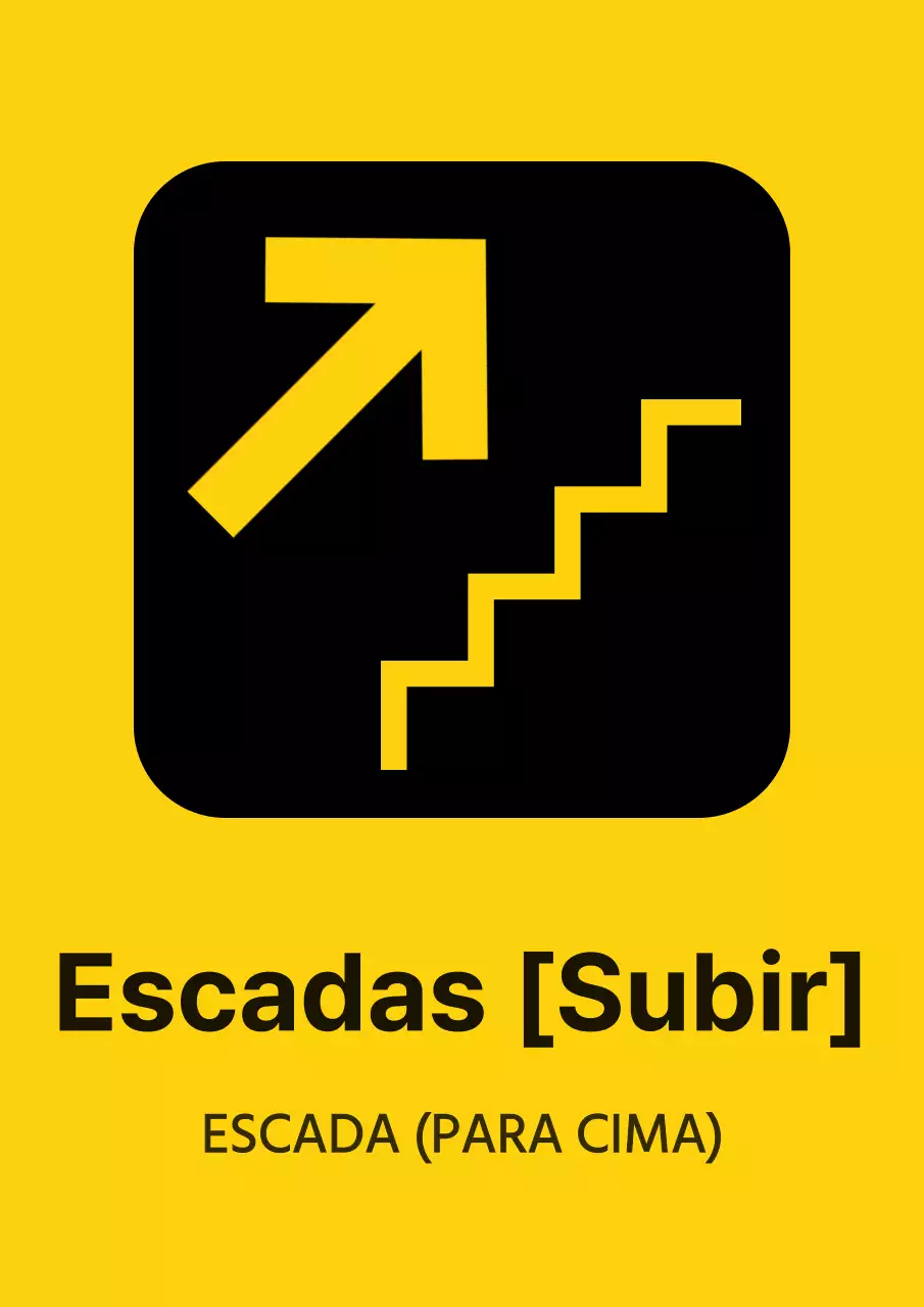 Guia de escadas de estilo simples em amarelo e preto