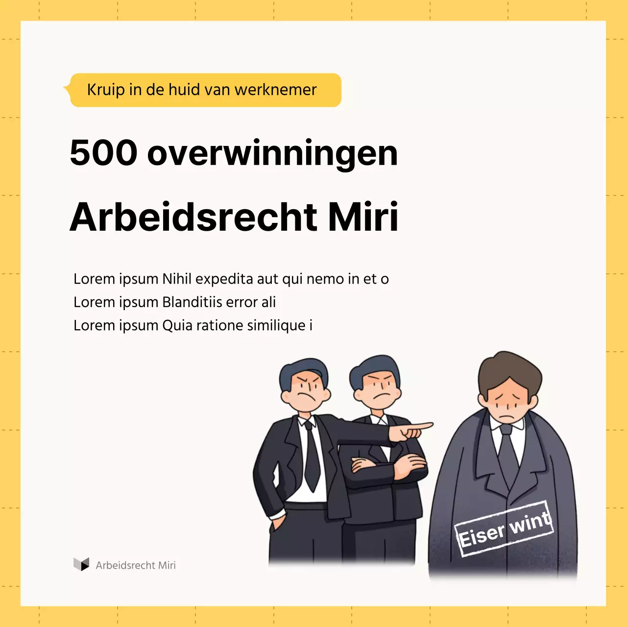 Gele en witte minimalistische arbeidsrechtelijke adviesgids