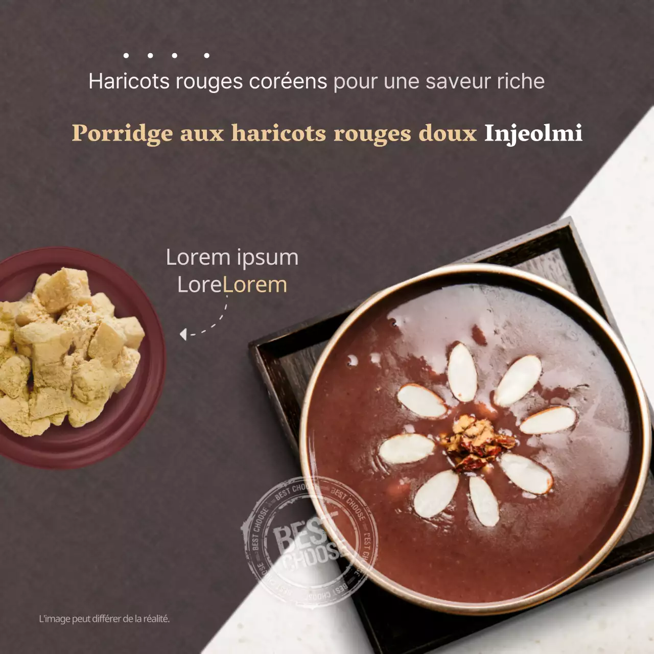 Porridge de haricots rouges Injeolmidan